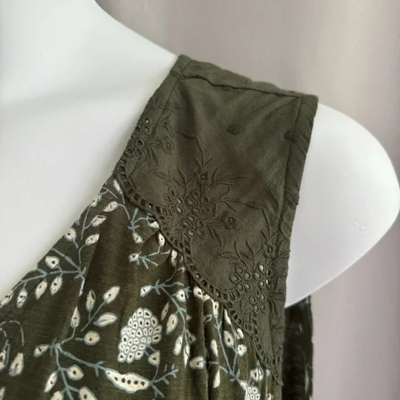 Lucky Brand Green Floral Print Tank Top - Sz 3X - Picture 3 of 8